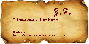 Zimmerman Herbert névjegykártya